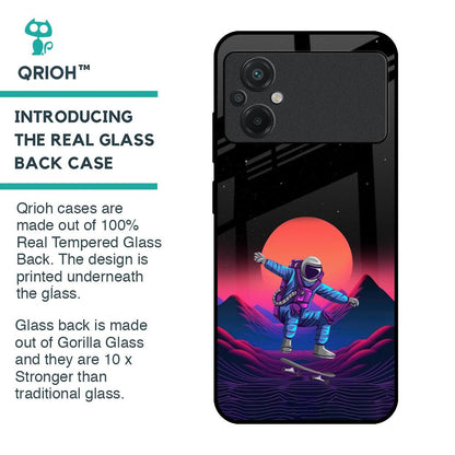 Retro Astronaut Glass Case for Poco M5