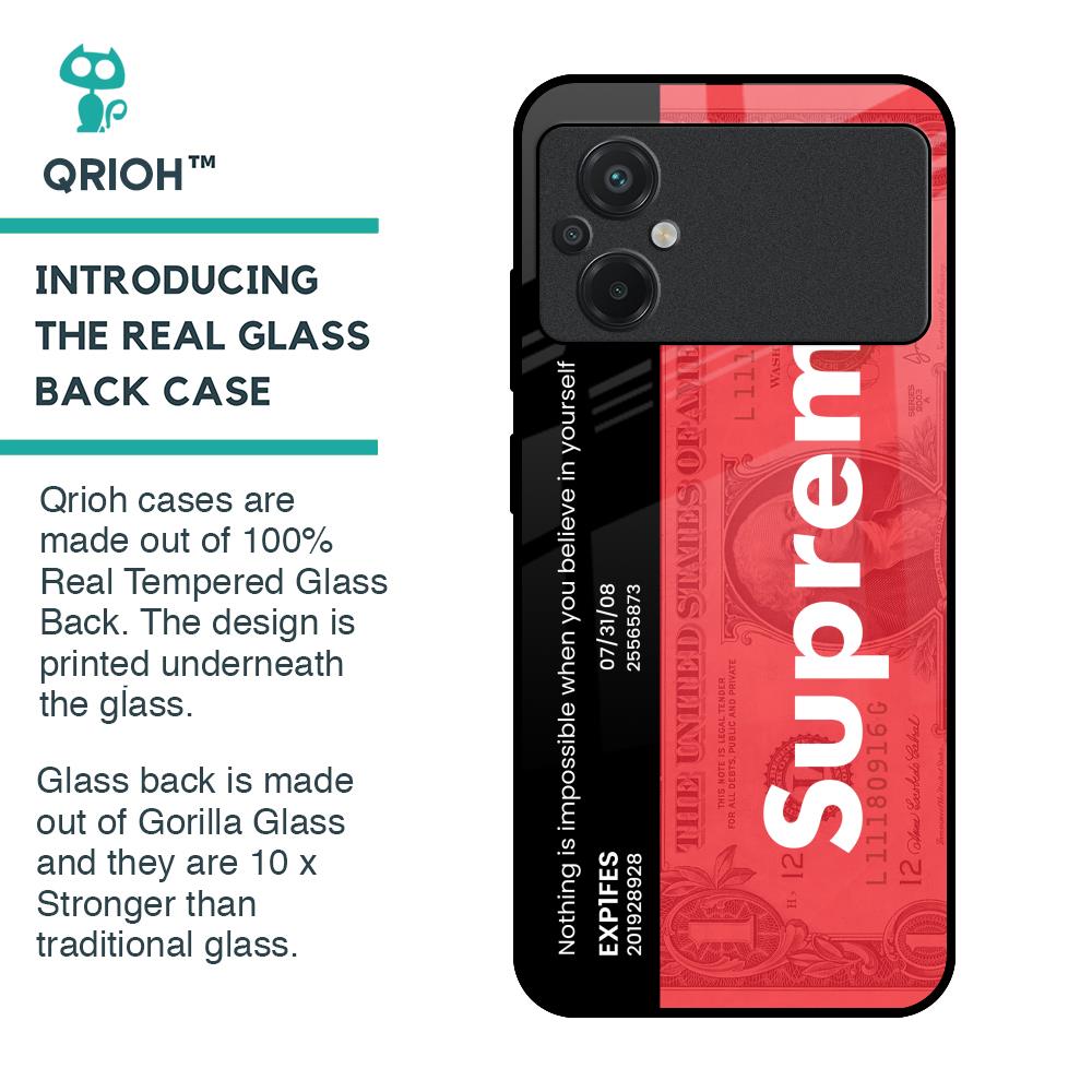 Supreme Ticket Glass Case for Poco M5