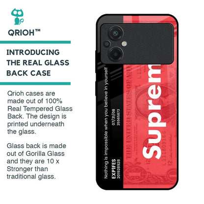 Supreme Ticket Glass Case for Poco M5