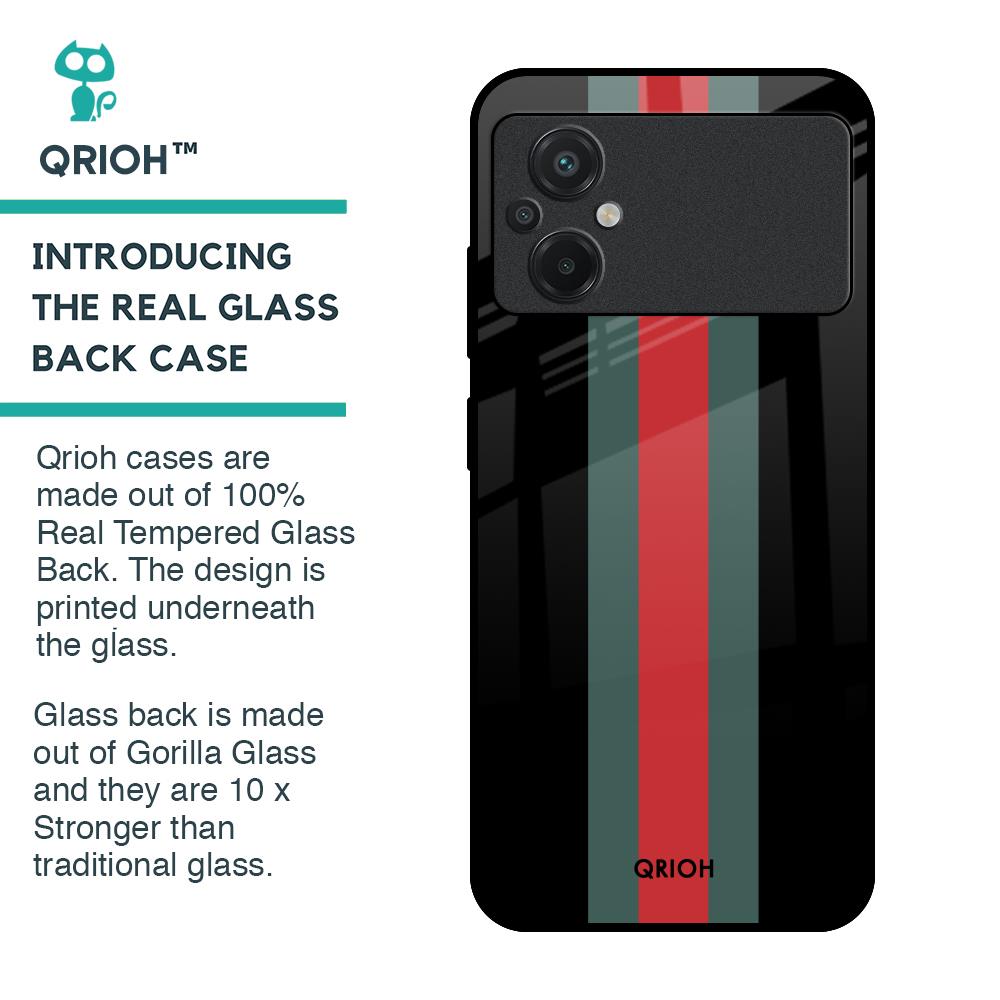 Vertical Stripes Glass Case for Poco M5