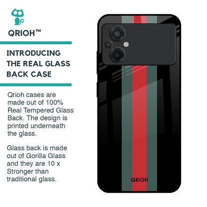 Vertical Stripes Glass Case for Poco M5