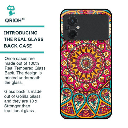 Elegant Mandala Glass Case for Poco M5
