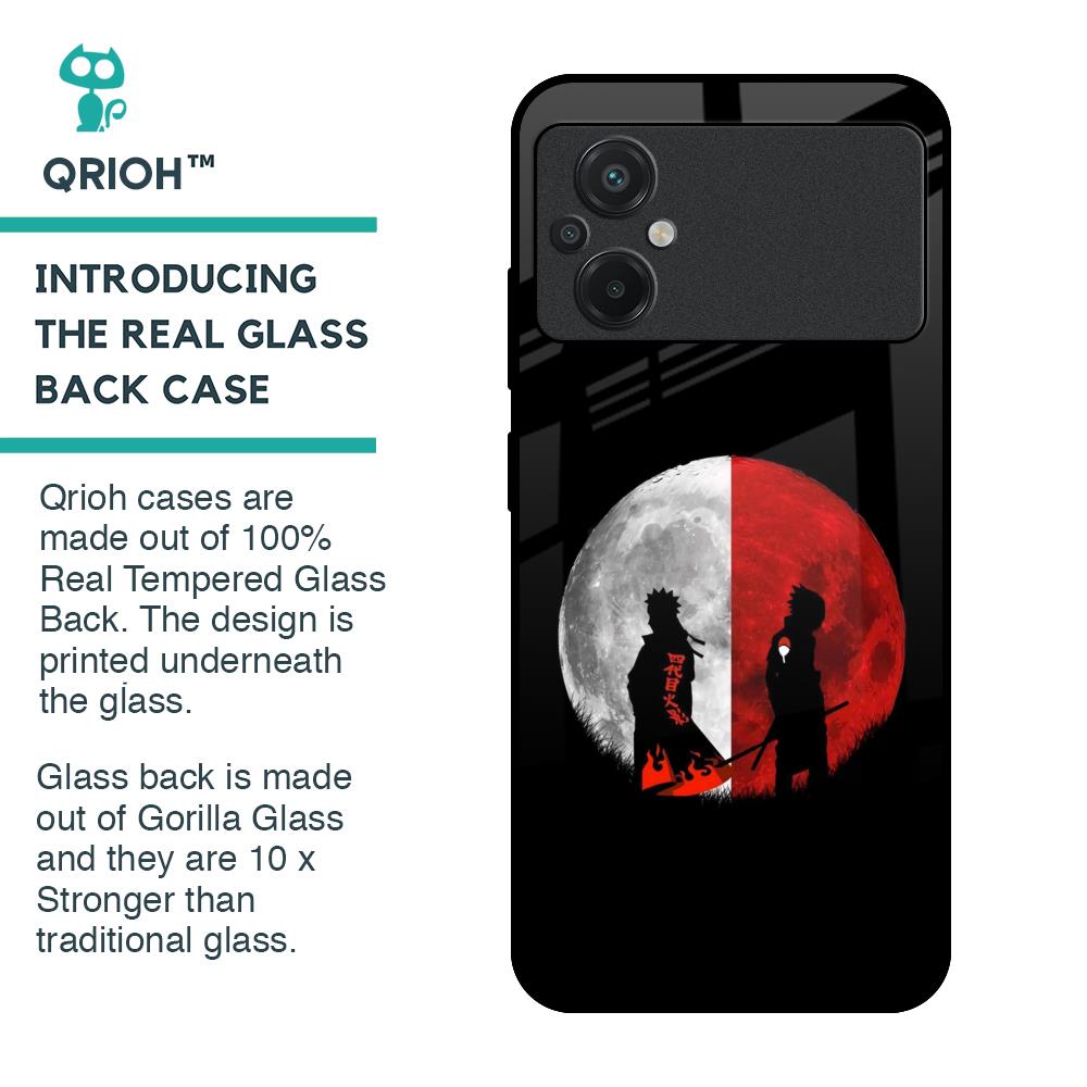 Anime Red Moon Glass Case for Poco M5