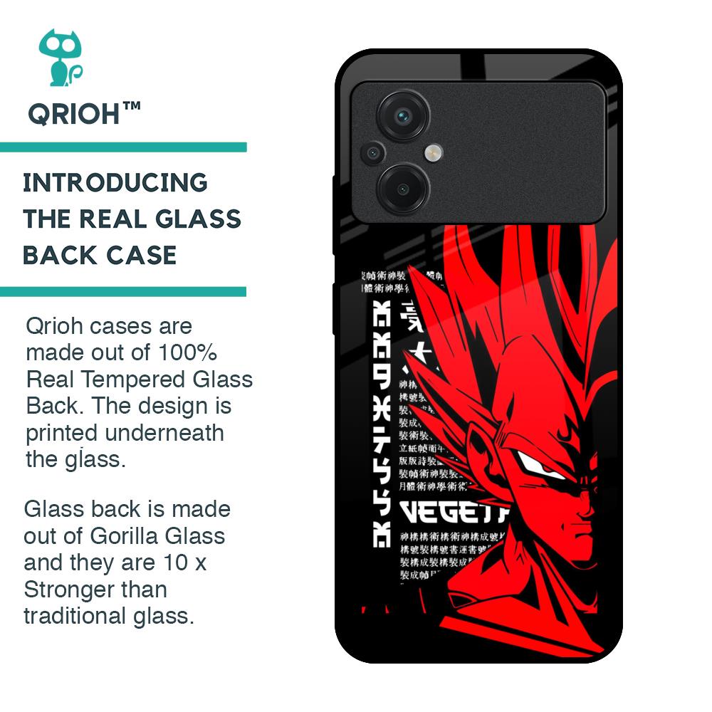 Red Vegeta Glass Case for Poco M5