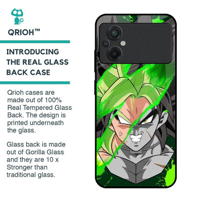 Anime Green Splash Glass Case for Poco M5