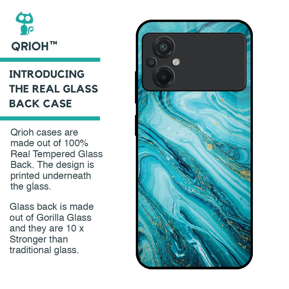 Ocean Marble Glass Case for Poco M5
