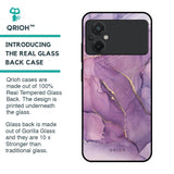 Purple Gold Marble Glass Case for Poco M5