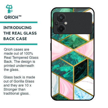 Seamless Green Marble Glass Case for Poco M5