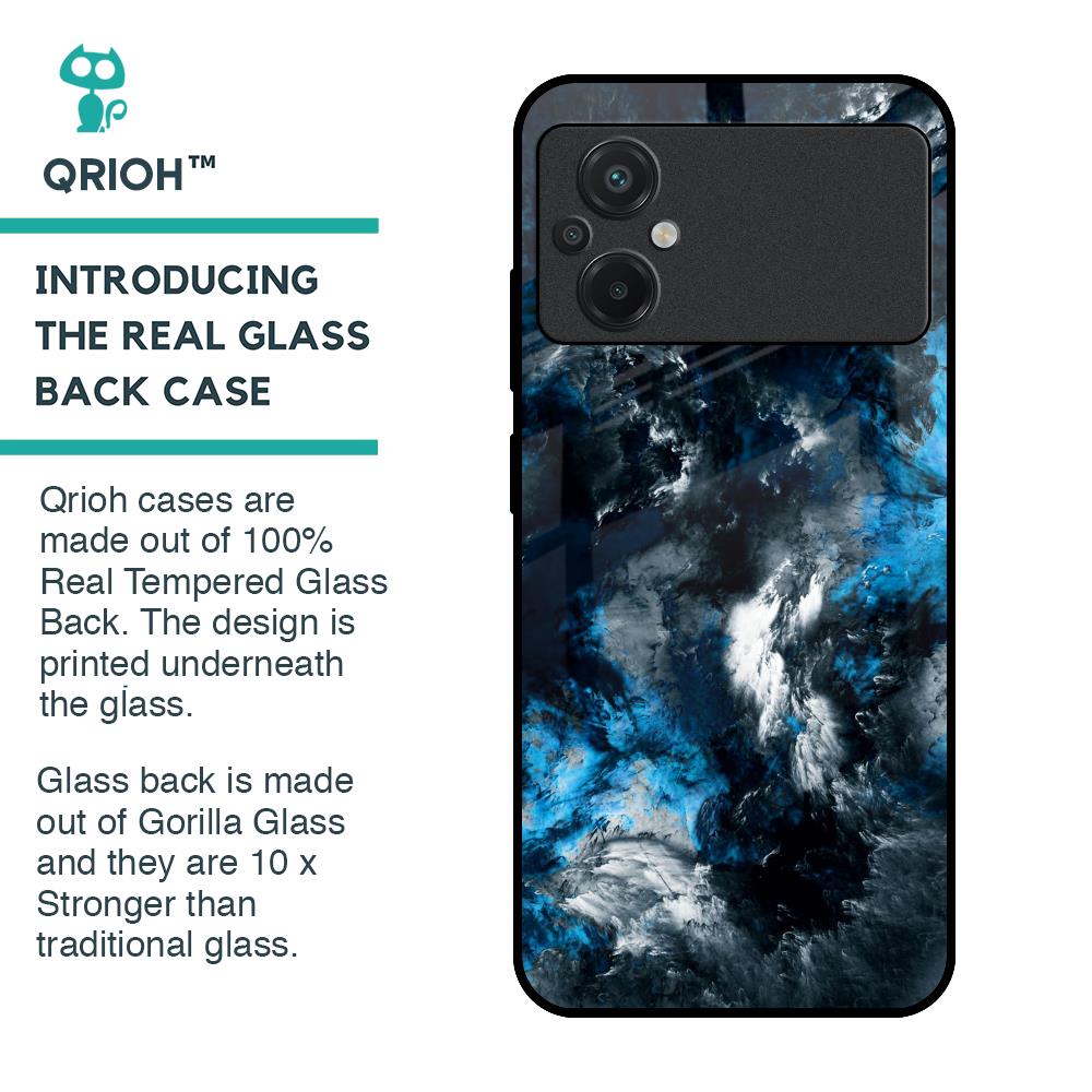 Cloudy Dust Glass Case for Poco M5