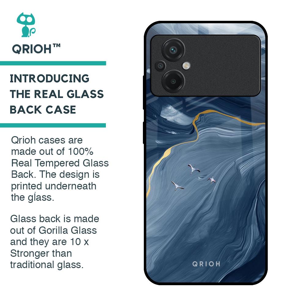Deep Ocean Marble Glass Case for Poco M5