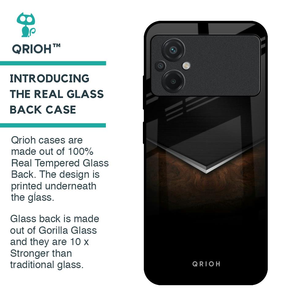 Dark Walnut Glass Case for Poco M5