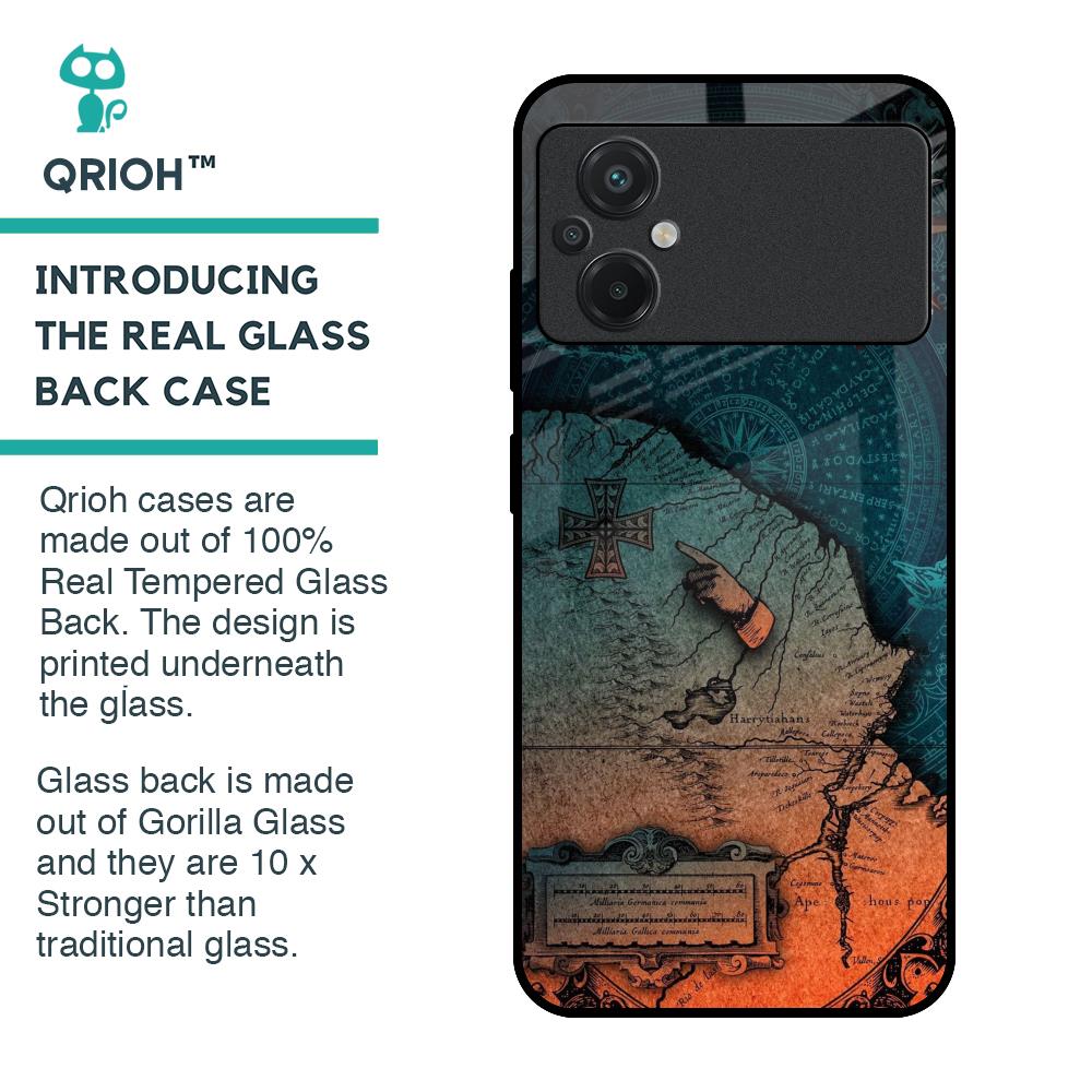 Geographical Map Glass Case for Poco M5