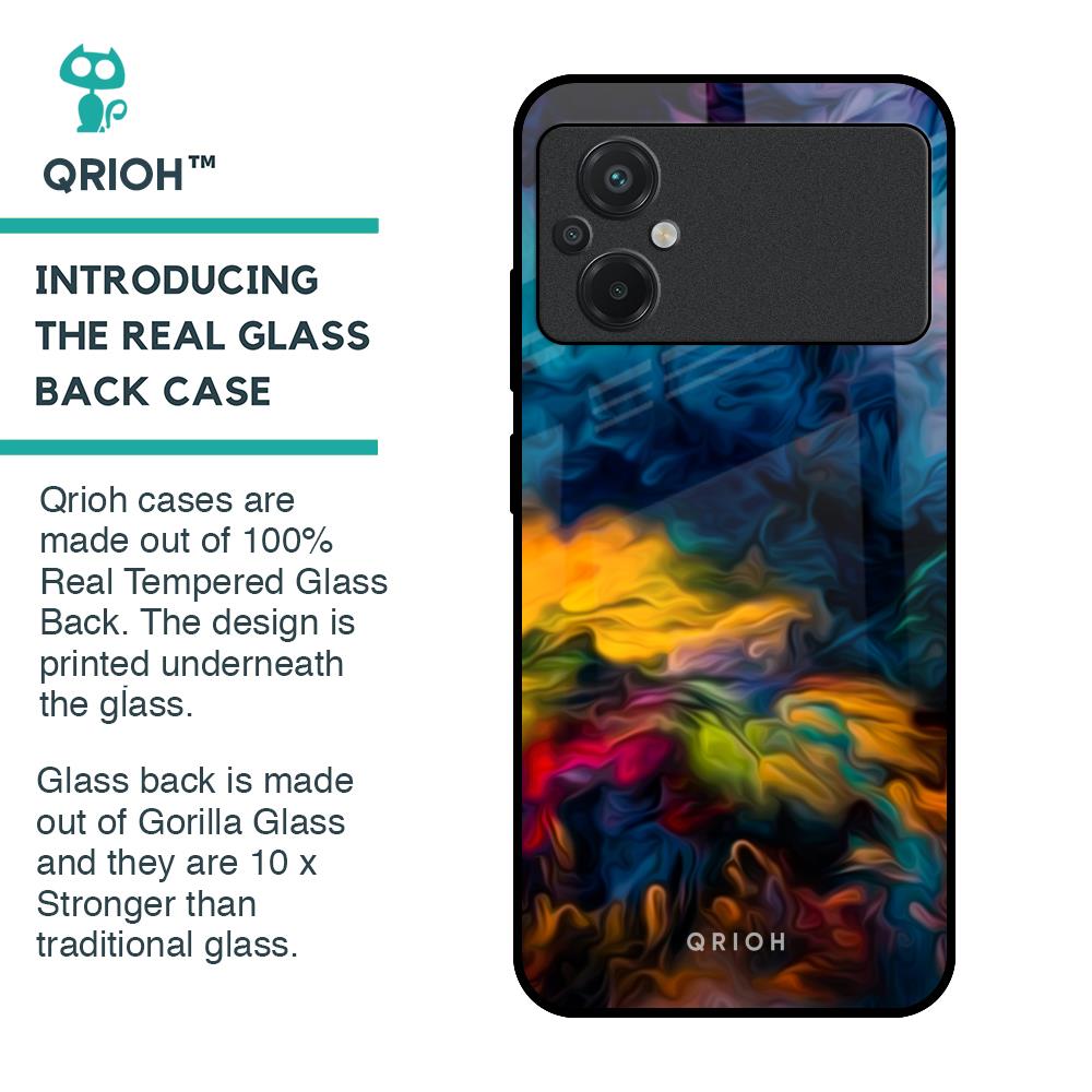 Multicolor Oil Painting Glass Case for Poco M5