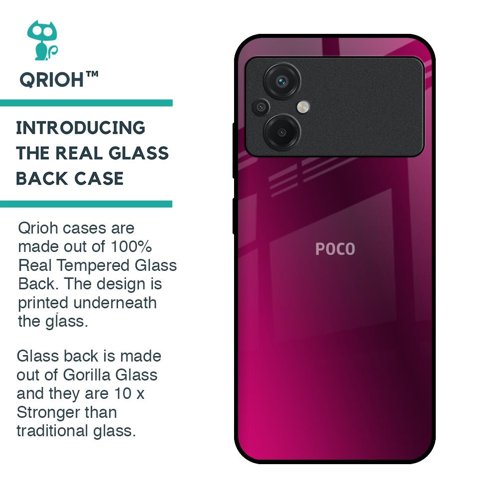 Pink Burst Glass Case for Poco M5