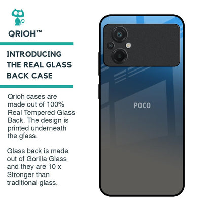 Blue Grey Ombre Glass Case for Poco M5