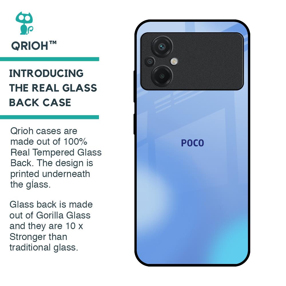 Vibrant Blue Texture Glass Case for Poco M5