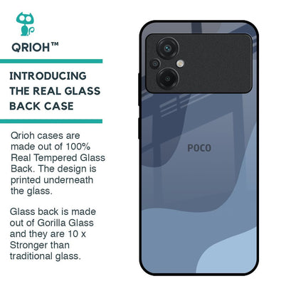Navy Blue Ombre Glass Case for Poco M5