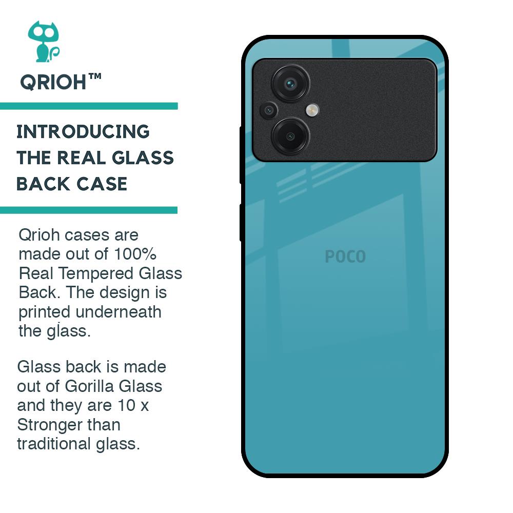 Oceanic Turquiose Glass Case for Poco M5