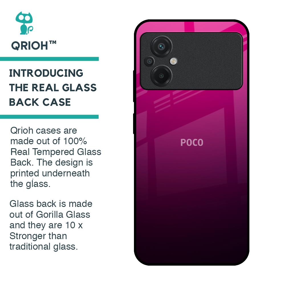 Purple Ombre Pattern Glass Case for Poco M5