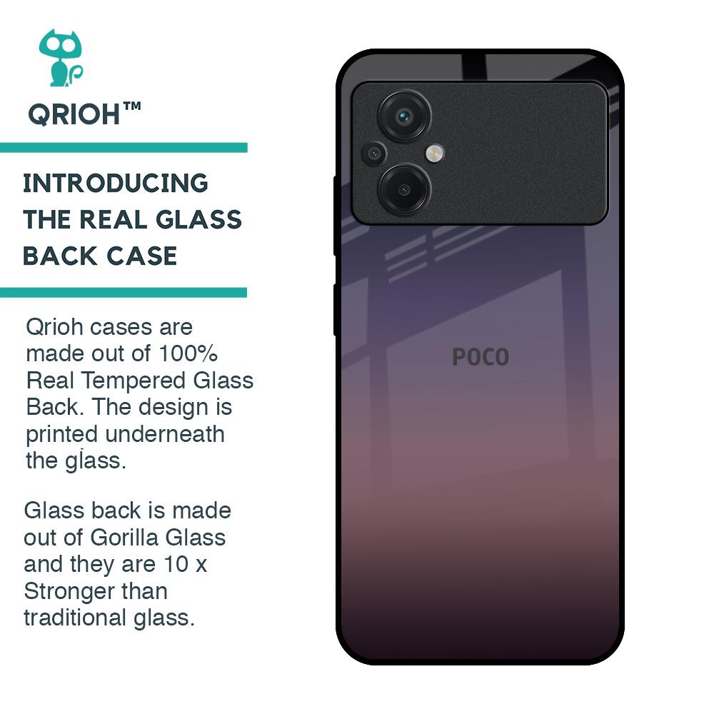 Grey Ombre Glass Case for Poco M5