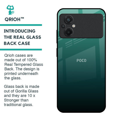 Palm Green Glass Case For Poco M5