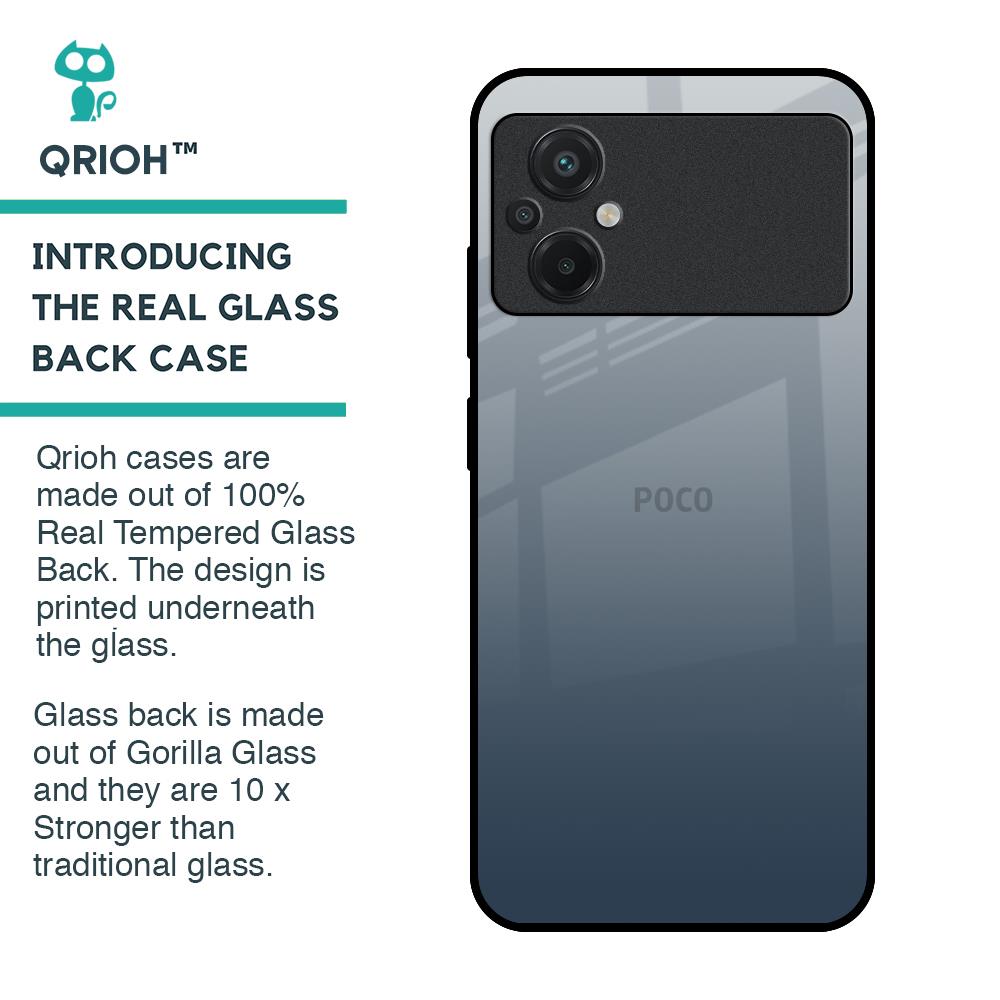 Smokey Grey Color Glass Case For Poco M5