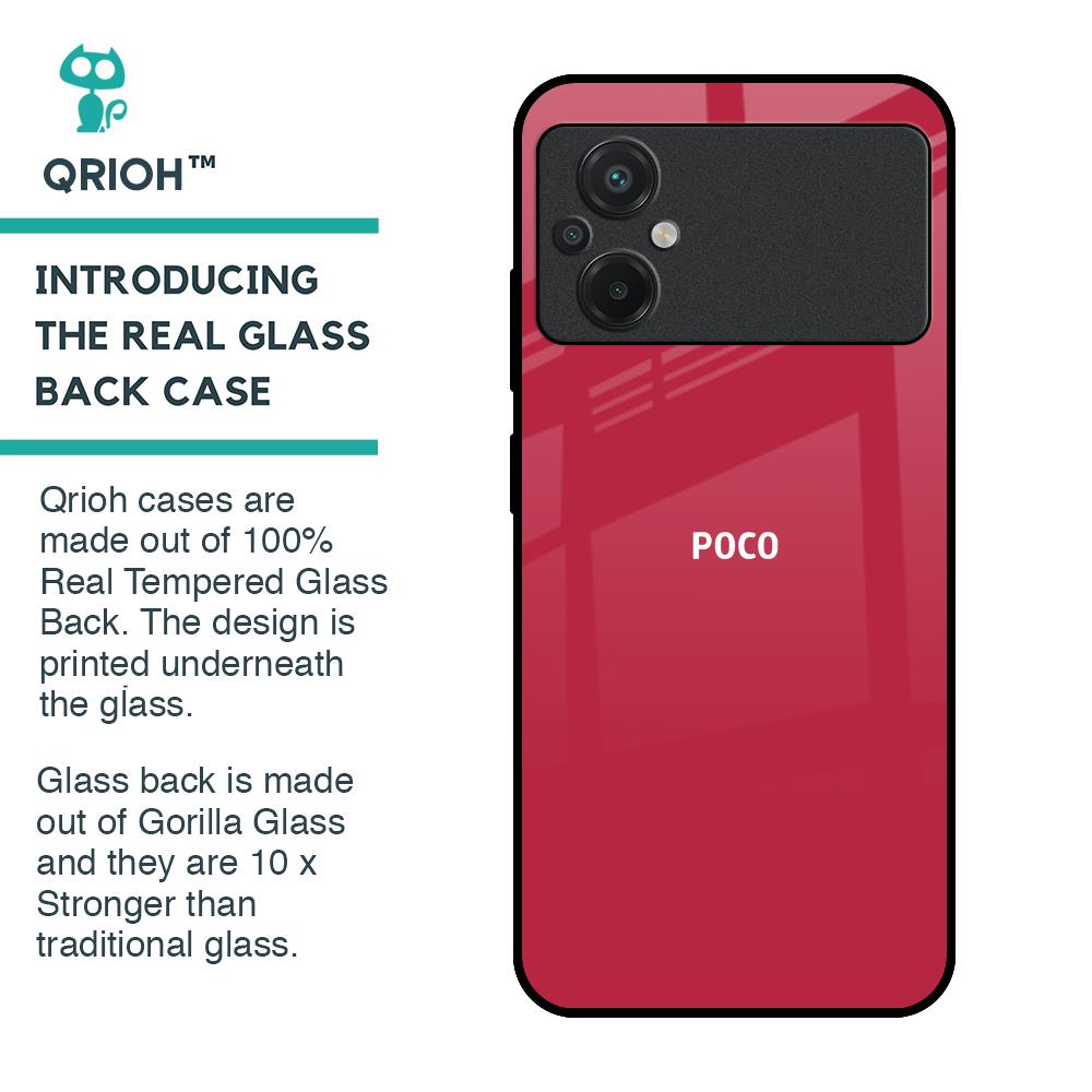 Solo Maroon Glass case for Poco M5