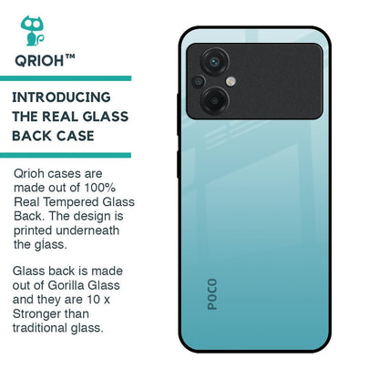 Arctic Blue Glass Case For Poco M5