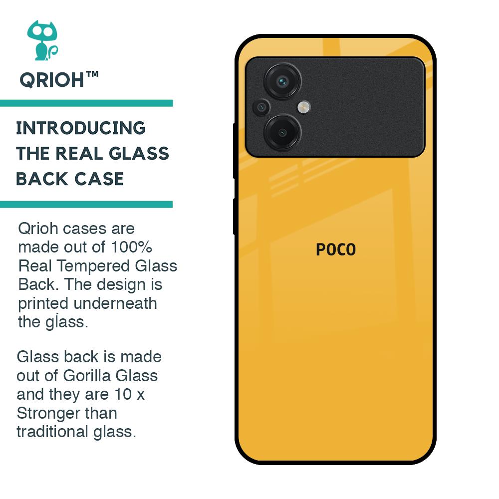 Fluorescent Yellow Glass case for Poco M5