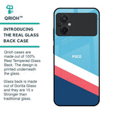 Pink & White Stripes Glass Case For Poco M5