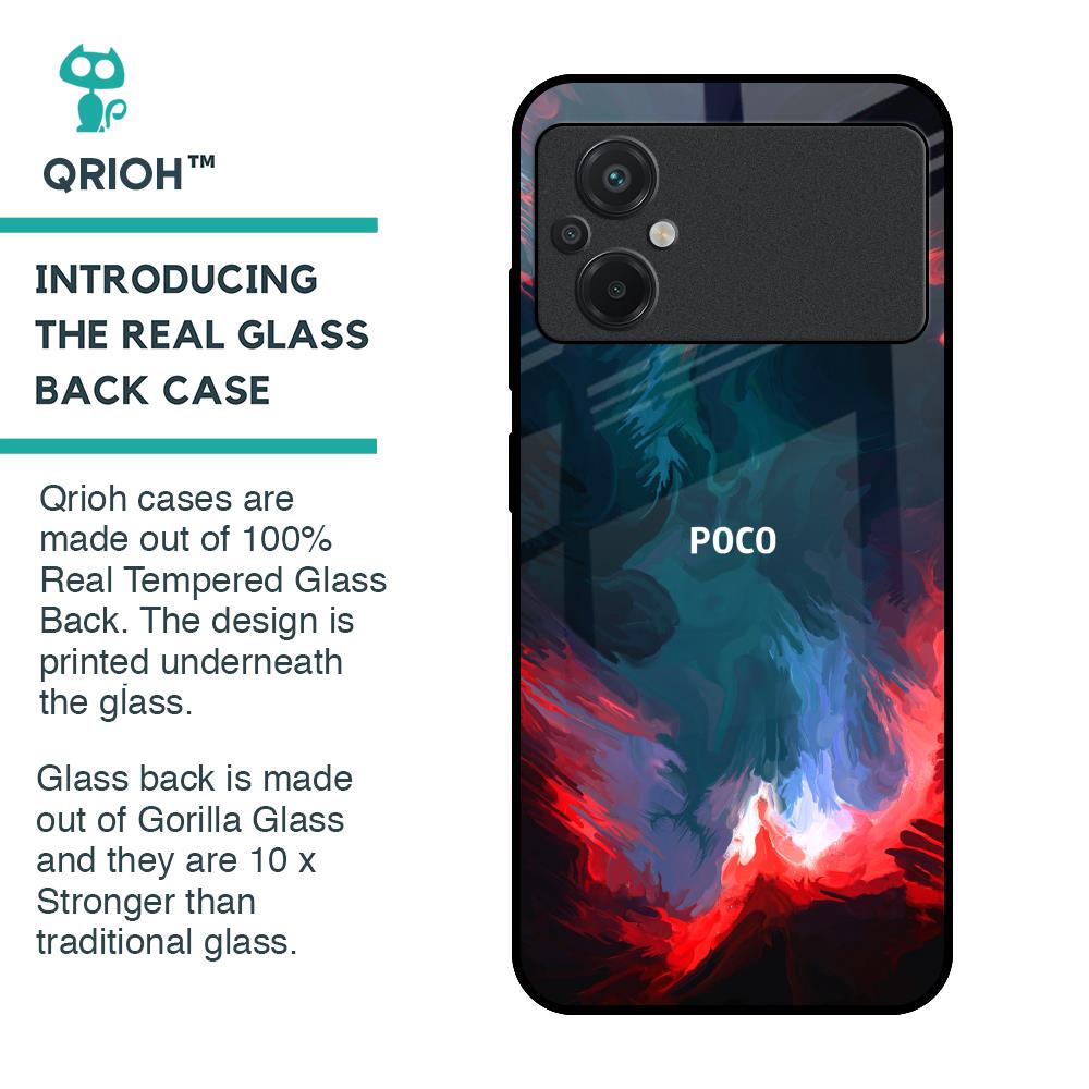 Brush Art Glass Case For Poco M5