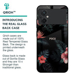 Tropical Art Flower Glass Case for Poco M5