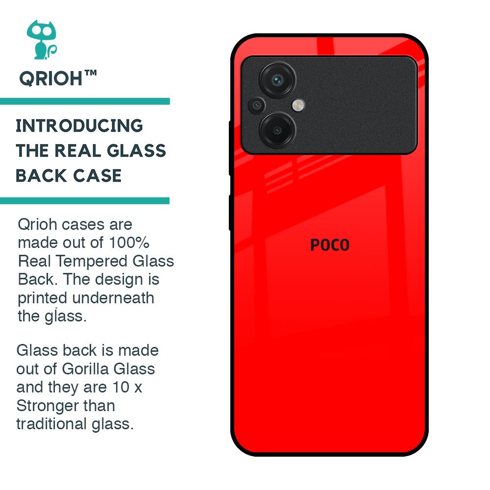 Blood Red Glass Case for Poco M5