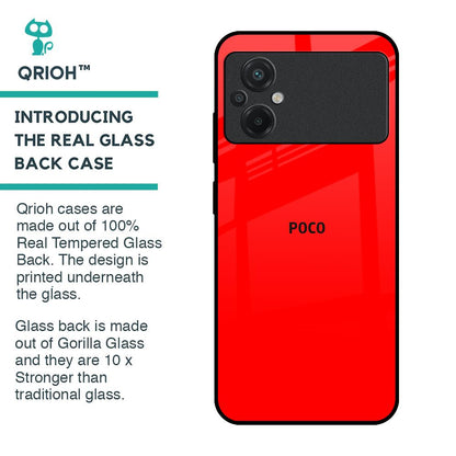 Blood Red Glass Case for Poco M5
