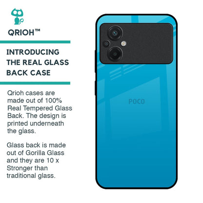Blue Aqua Glass Case for Poco M5
