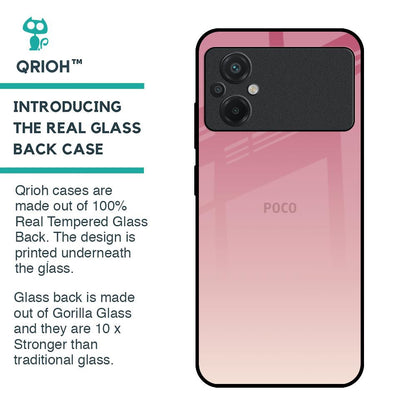 Blooming Pink Glass Case for Poco M5