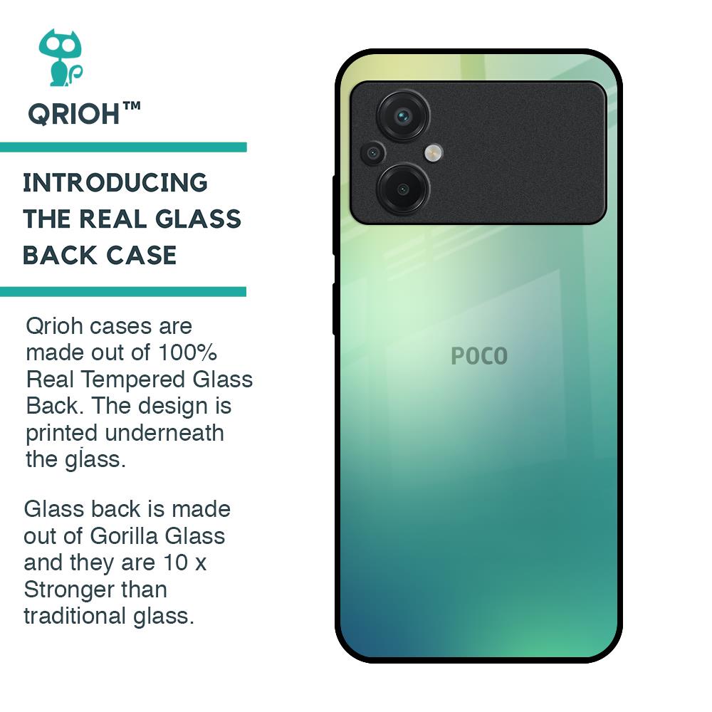 Dusty Green Glass Case for Poco M5