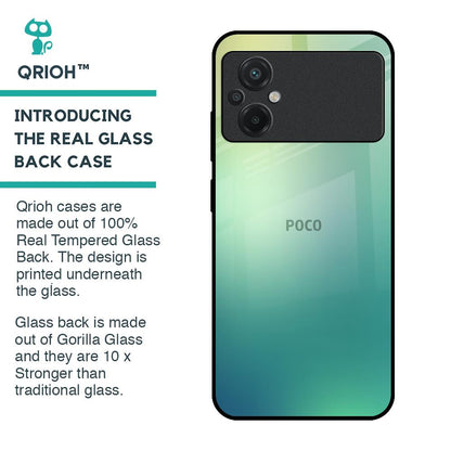 Dusty Green Glass Case for Poco M5