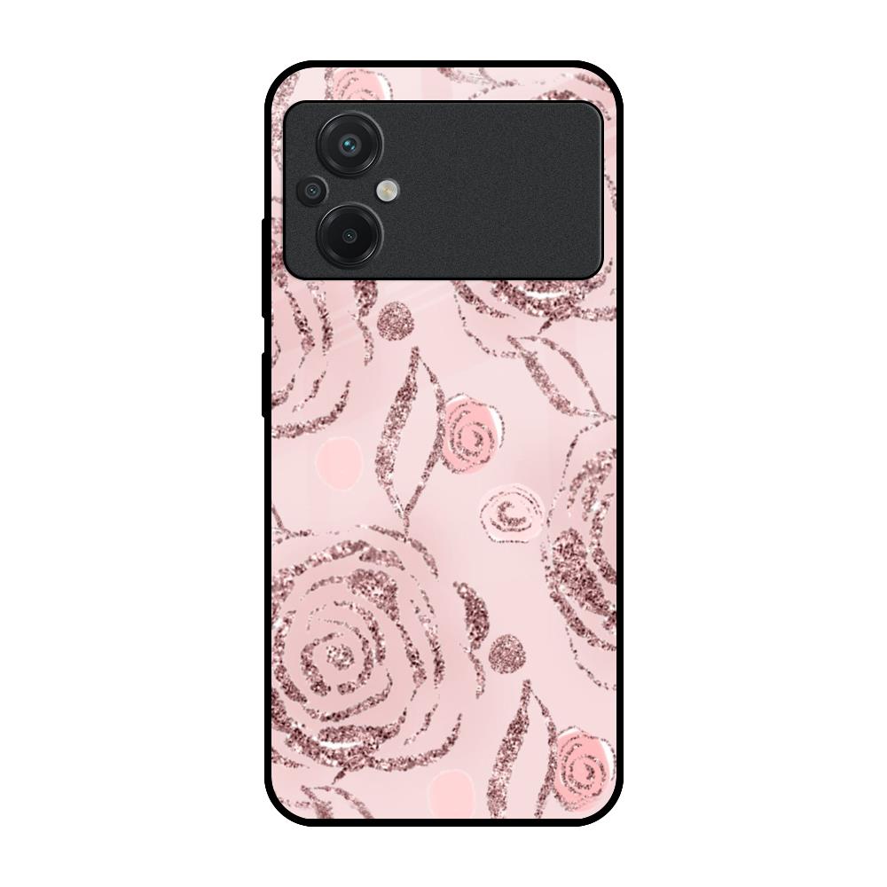 Shimmer Roses Poco M5 Glass Cases & Covers Online