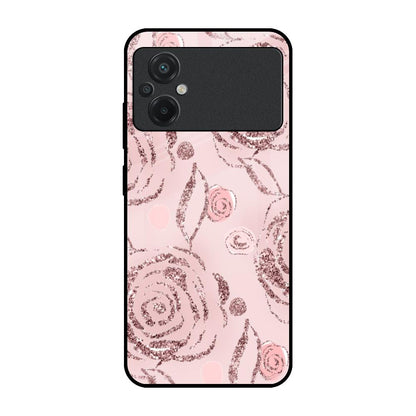 Shimmer Roses Poco M5 Glass Cases & Covers Online