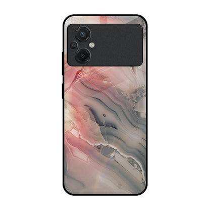 Pink And Grey Marble Poco M5 Glass Cases & Covers Online