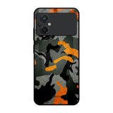 Camouflage Orange Poco M5 Glass Cases & Covers Online