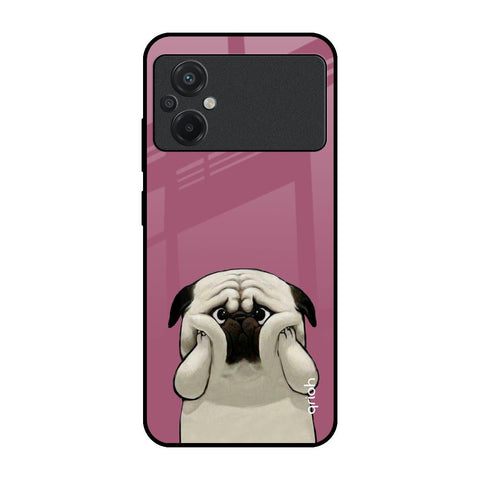 Funny Pug Face Poco M5 Glass Cases & Covers Online