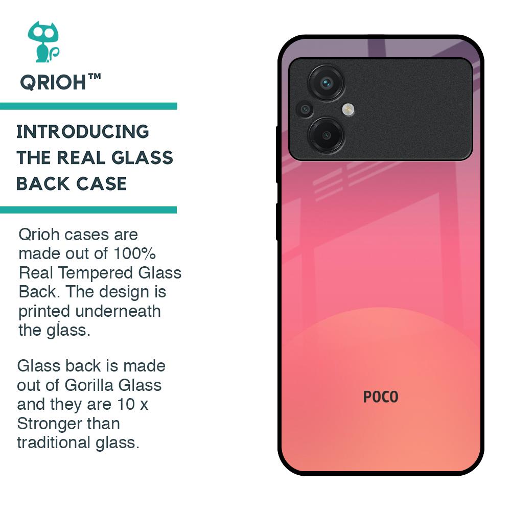 Sunset Orange Glass Case for Poco M5