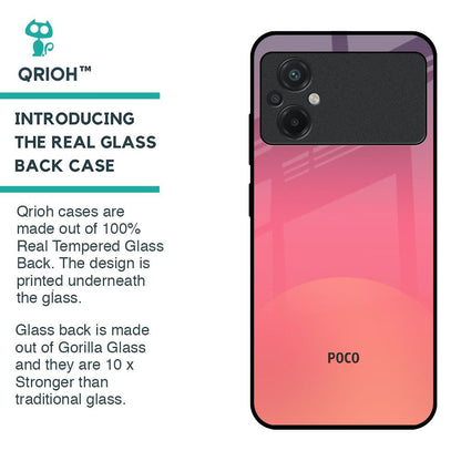 Sunset Orange Glass Case for Poco M5