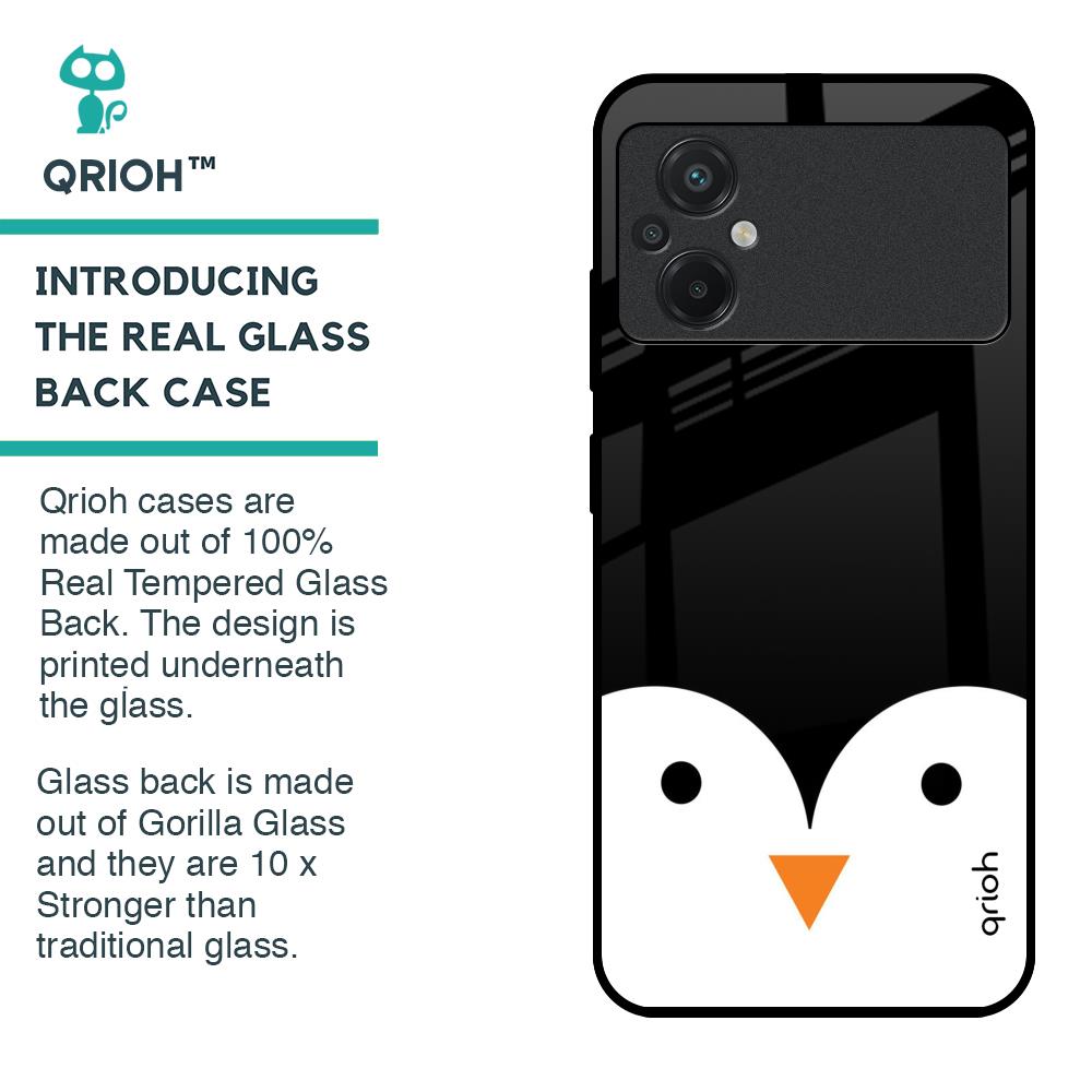 Cute Penguin Glass Case for Poco M5
