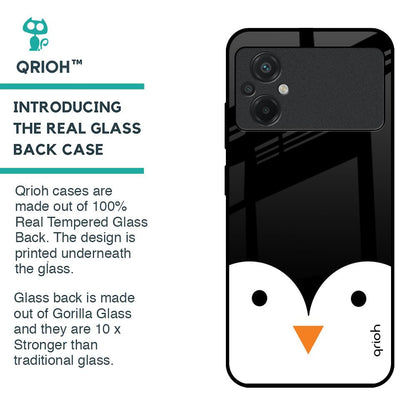 Cute Penguin Glass Case for Poco M5
