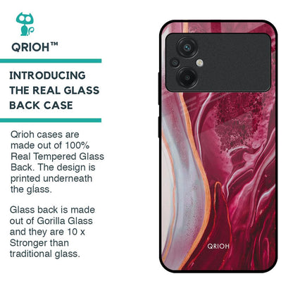 Crimson Ruby Glass Case for Poco M5