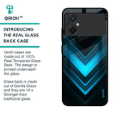 Vertical Blue Arrow Glass Case For Poco M5
