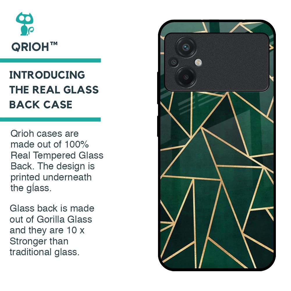 Abstract Green Glass Case For Poco M5